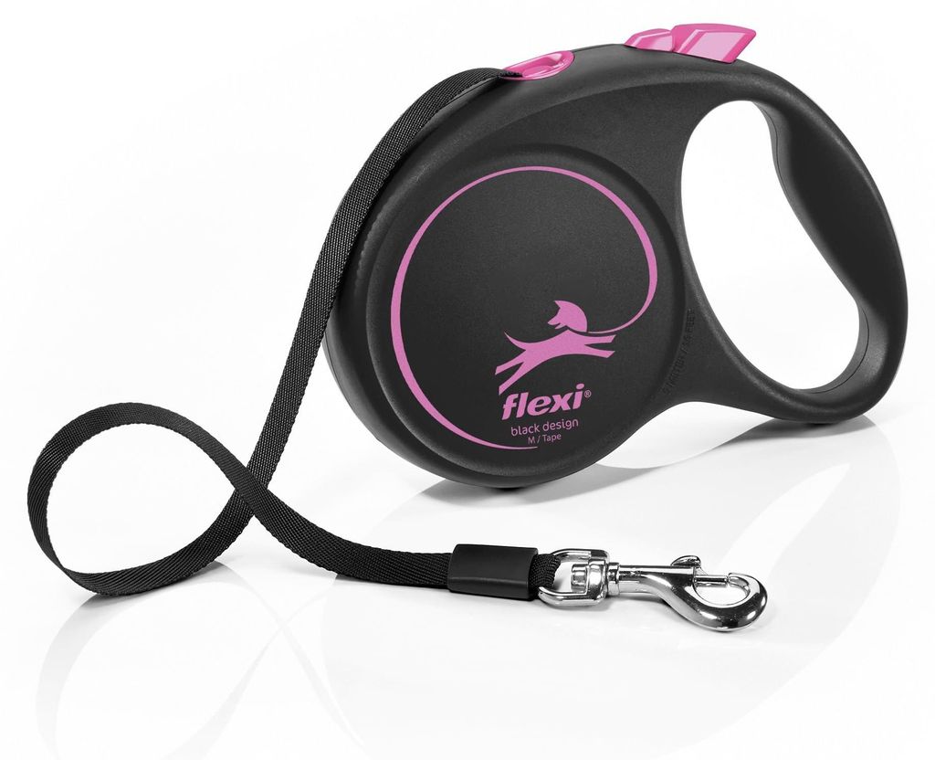 Laisse Black Design M Tape 5m black/ pink Flexi Image du produit 
