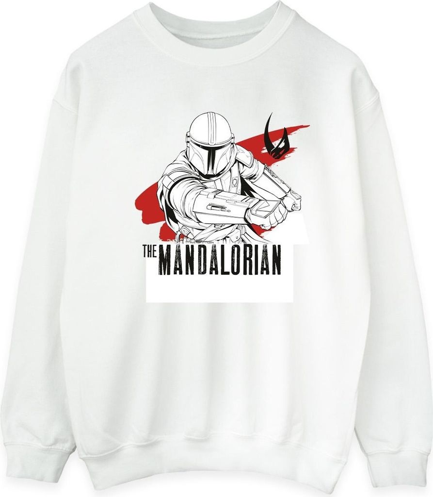 Star Wars - "The Mandalorian Shoots" Sweatshirt für Herren BI46626 (XL) (Weiß)
