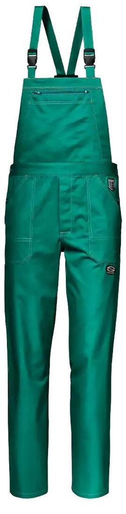 Sir Safety SYMBOL Latzarbeitshose Herren 100% Baumwolle verstellbarer Bund grün, 48, Grün