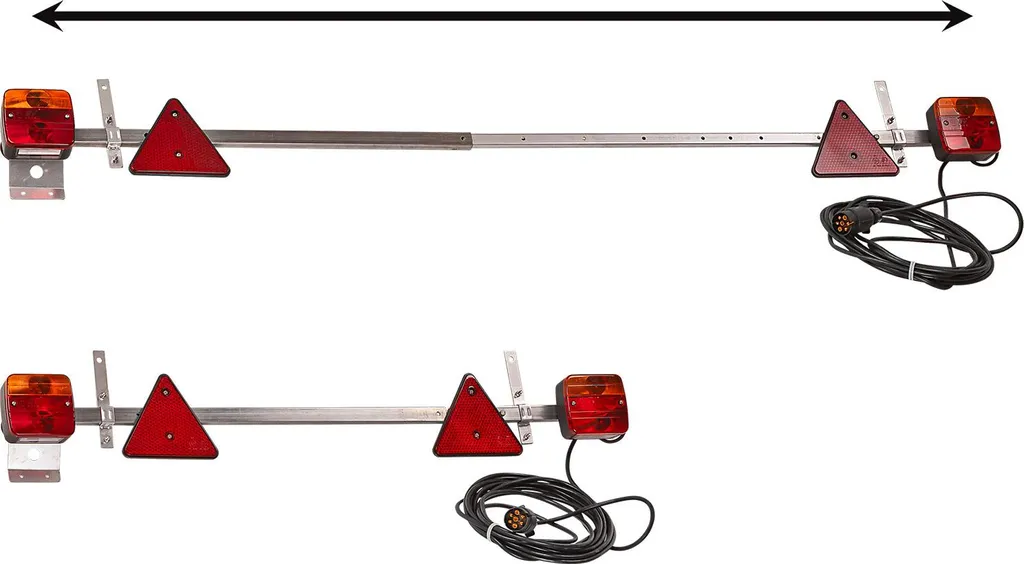 Barre d'éclairage 12V extensible en acier galvanisé pour remorques