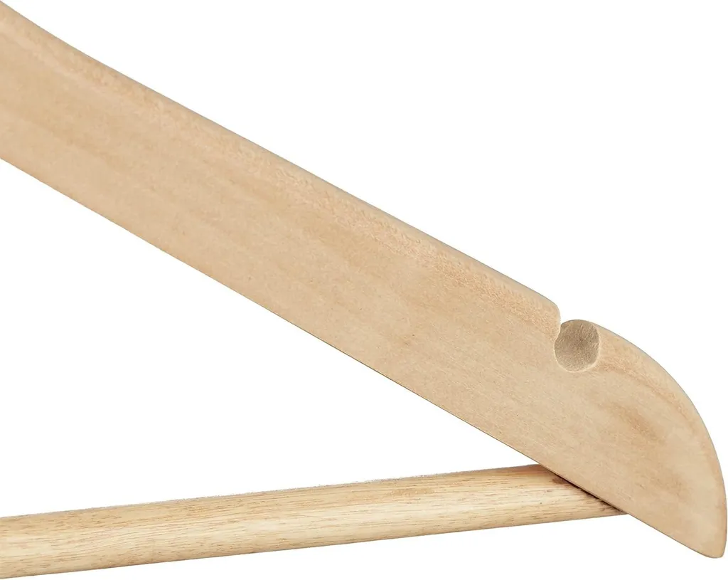 Cintres en bois de lotus naturel pour penderie organisée - Set de 24