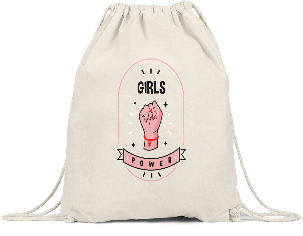 Girls Power Turnbeutel Gymsack Geschenk für Superheldinnen Women Power Frauentag Feminismus