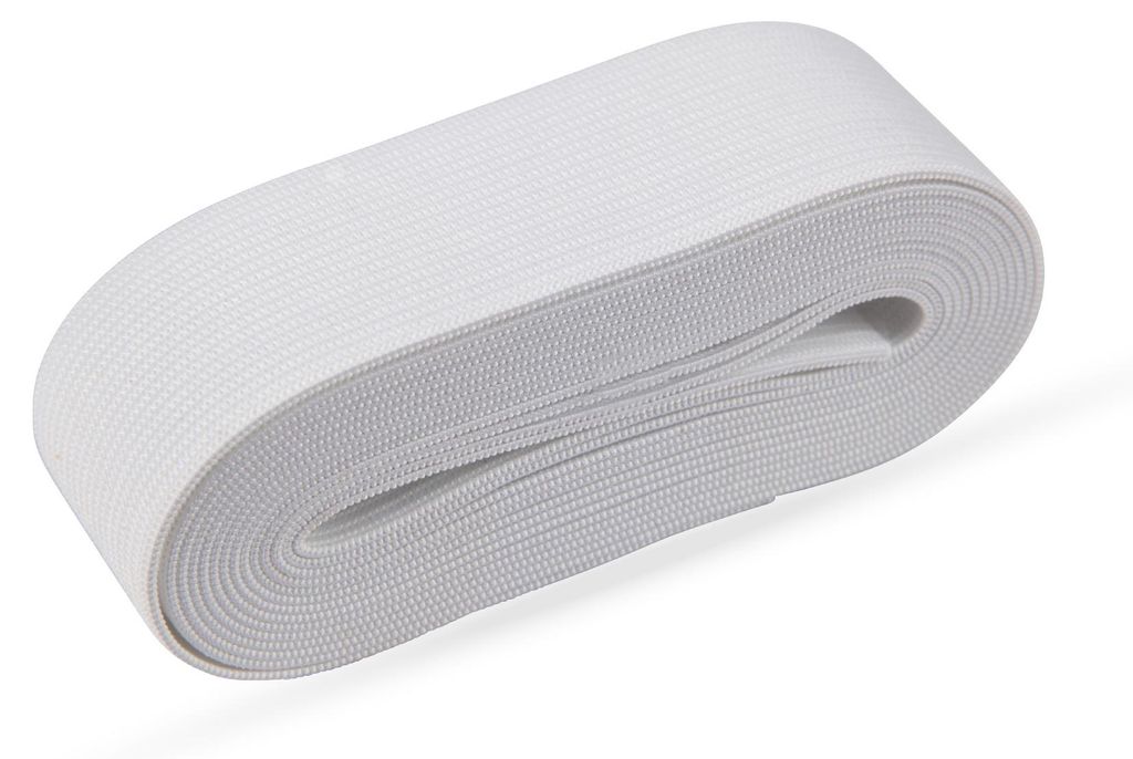 Gummiband 3,0cm x 2,5m Weiß – elastisch, reißfest, weich, Produktbild 