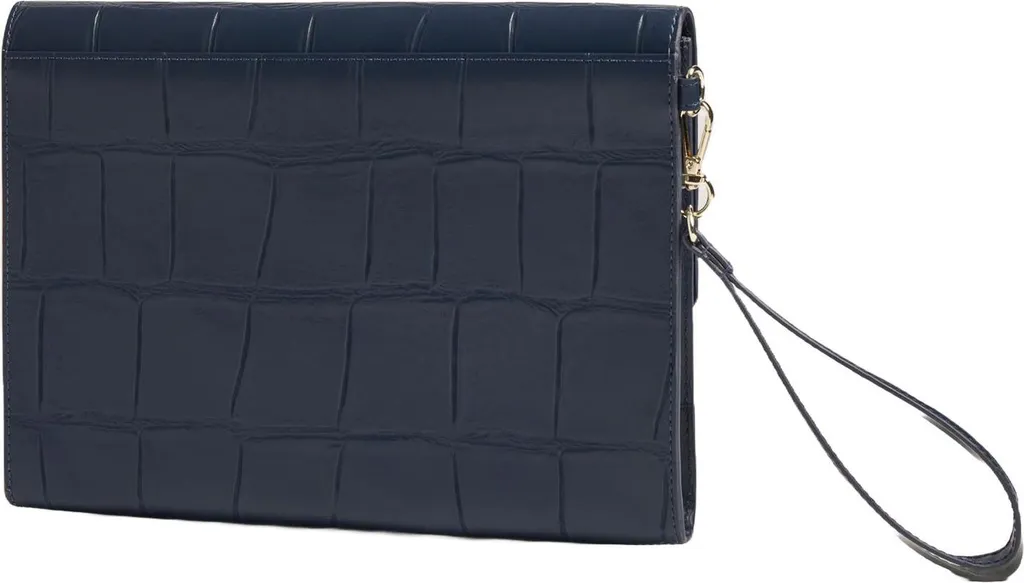 Ted Baker pochette borsa da polso Crocey Croc Effect Envelope Pouch Navy blu scuro