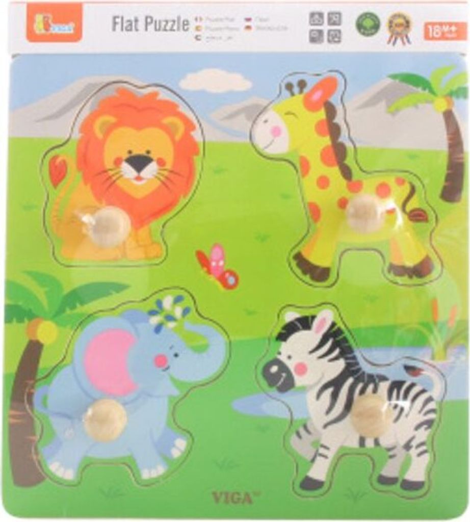 VIGA Holzpuzzle Tiere aus dem Zoo