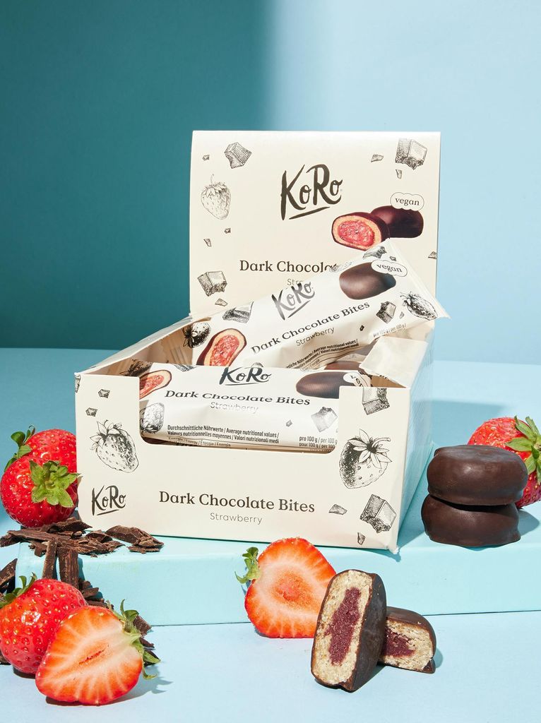 KoRo | Dark Chocolate Duo Strawberry 12 x 2 x 20 g