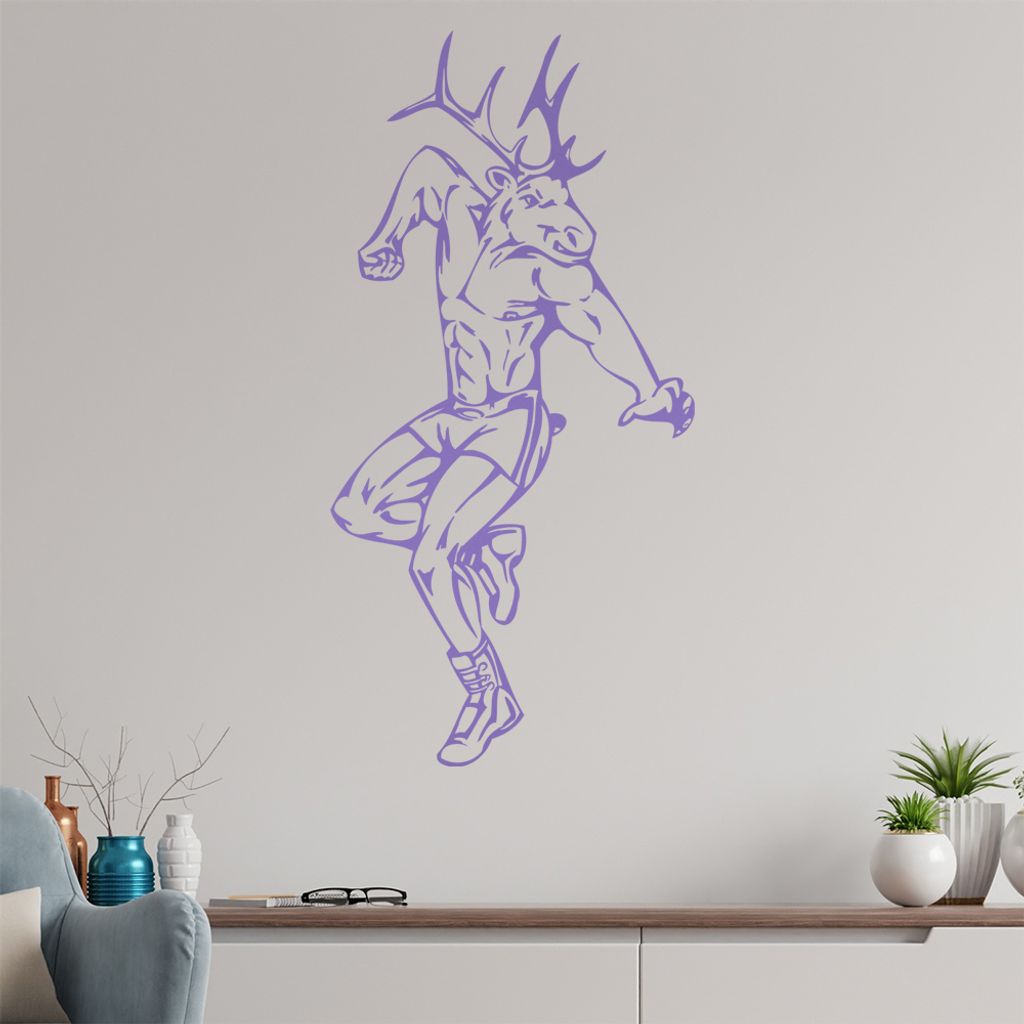 Elch Krieger Wandtattoo in 6 Größen - Wandaufkleber Wall Sticker - Dekoration, Küche, Wohnzimmer, Schlafzimmer, Badezimmer
