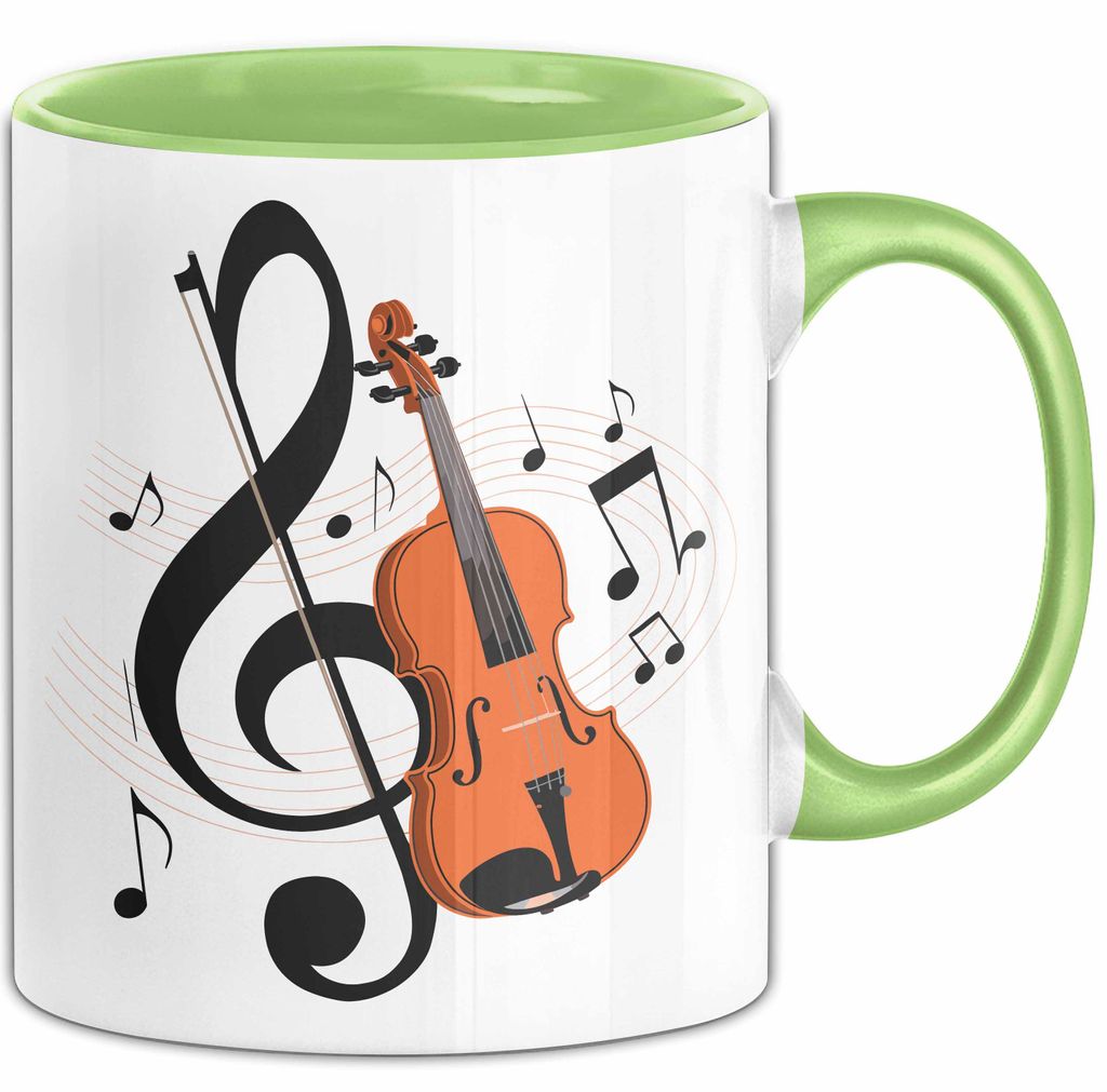 Geiger Tasse Geschenkidee für Liebhaber von Streichmusik (Grün)