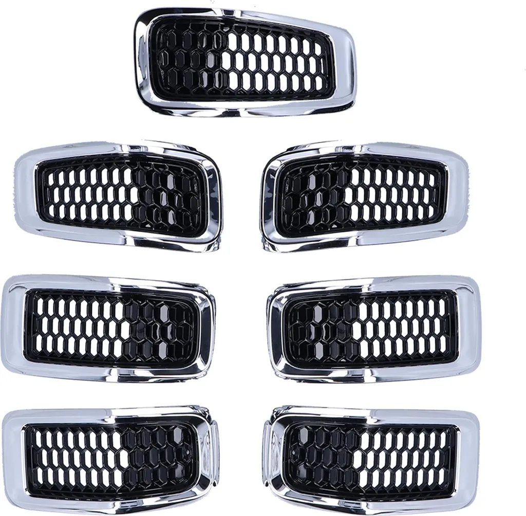 7 Inserts de Calandre Chrome pour Jeep Cherokee 2014-2018 Accessoires