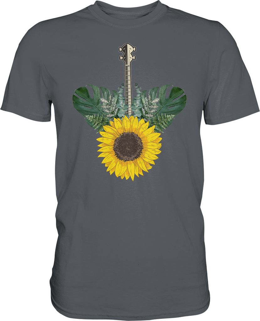 Ukulele Sonnenblumen T-Shirt Garten Hawaii Motiv Gärtner Produktbild 