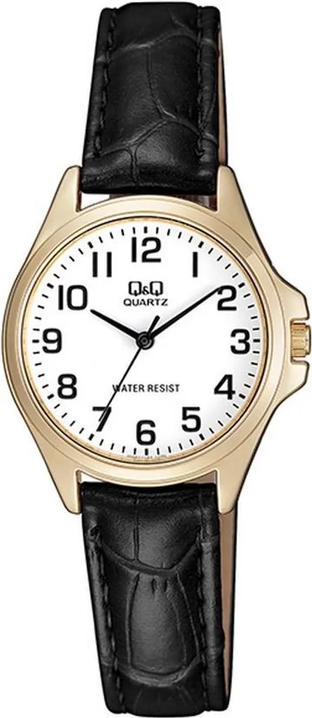 Montre à quartz analogique QA07J104Y Q&Q avec bracelet en cuir noir