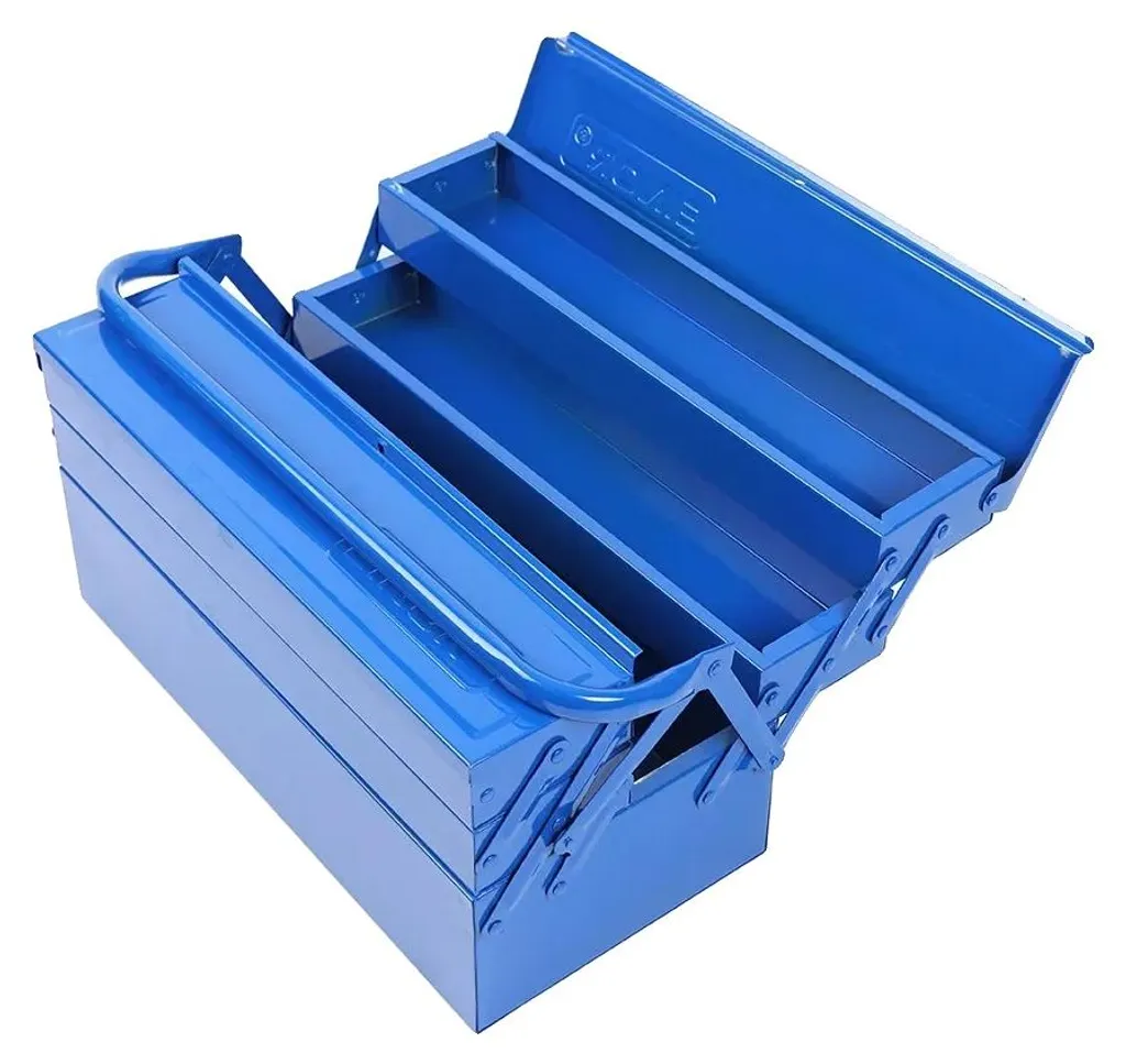 Coffre à outils en fer robuste bleu multi-compartimenté série Atlas 45