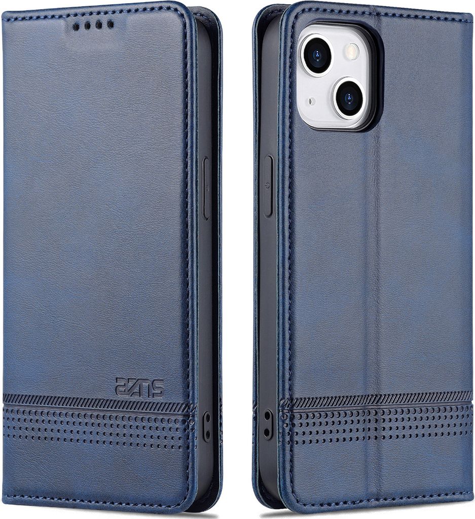 LederHülle für iPhone 13, Klapphüllen Brieftasche Magnetverschluss Ständer Schutzhülle für iPhone 13 Blau