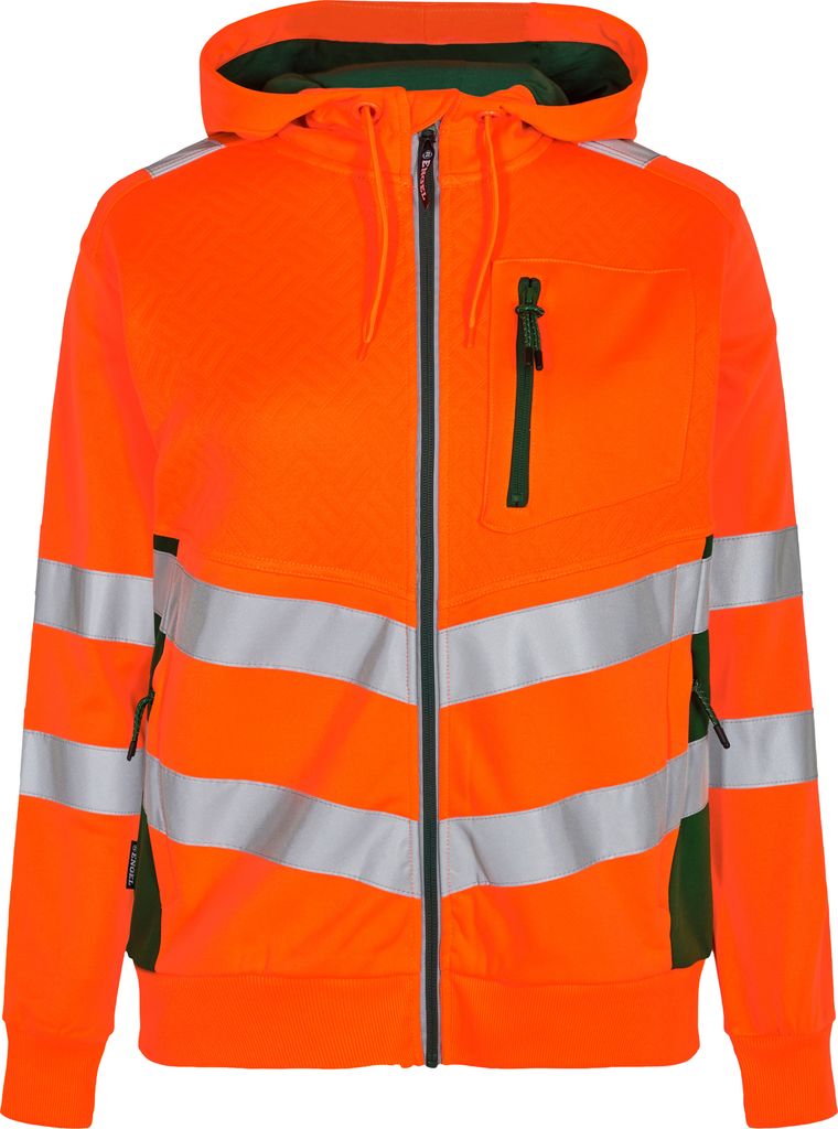 F. Engel Safety Damen Sweatcardigan, Orange/Grün, Gr. M Produktbild 