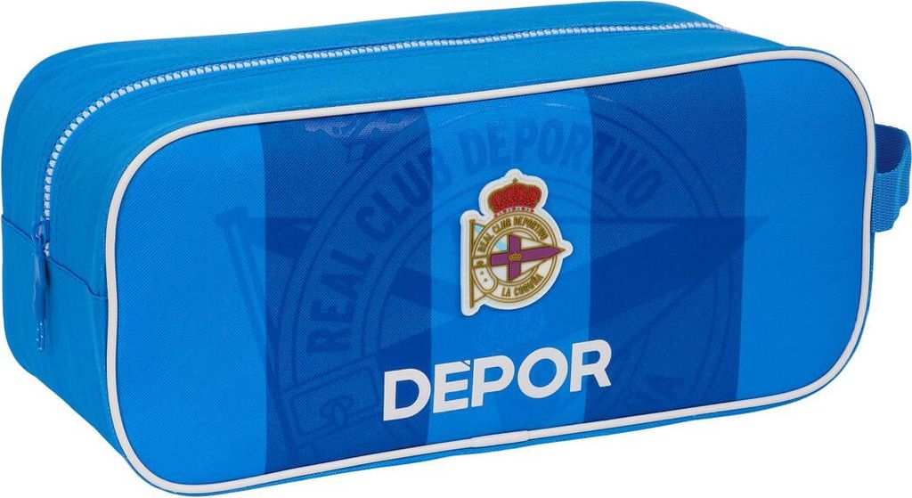 R. C. Deportivo de La Coruña Blauer Reise-Schuhkarton 34 x 15 x 14 cm