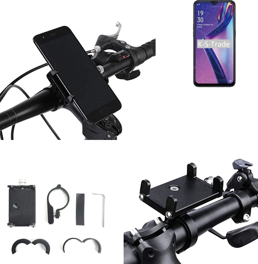 K-S-Trade Handyhalterung für das Fahrrad kompatibel mit Oppo A12 Halter Lenkstange Fahrradhalterung Motorrad Bike Mount Befestigung Smartphone Handy