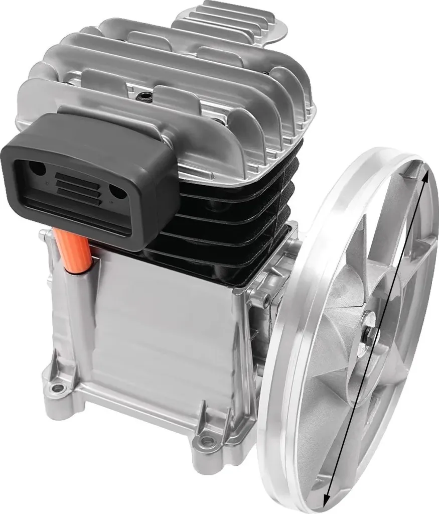 Pompe de compresseur d'air double cylindre grise - Lubrifiée à l'huile