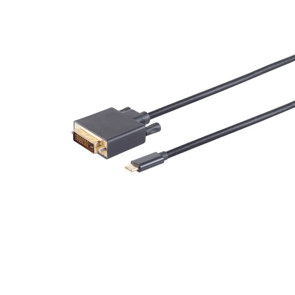 Connecter un écran DVI avec ce câble USB C vers DVI-D S-Conn 1.8m noir - 2