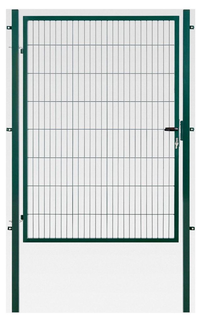 Gartentor | extra breit, B150 x H160 cm | Grün RAL 6005 | Einzeltor mit Torpfosten und Schließzylinder | verzinkt und pulverbeschichtet | UV- und...