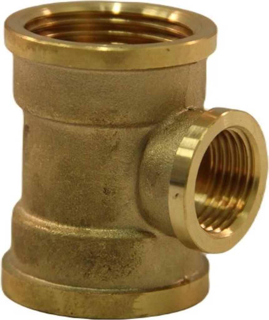 Emsan Messing T-Stück reduziert weiblich/weiblich/weiblich 1 ̋ x 1/2 ̋