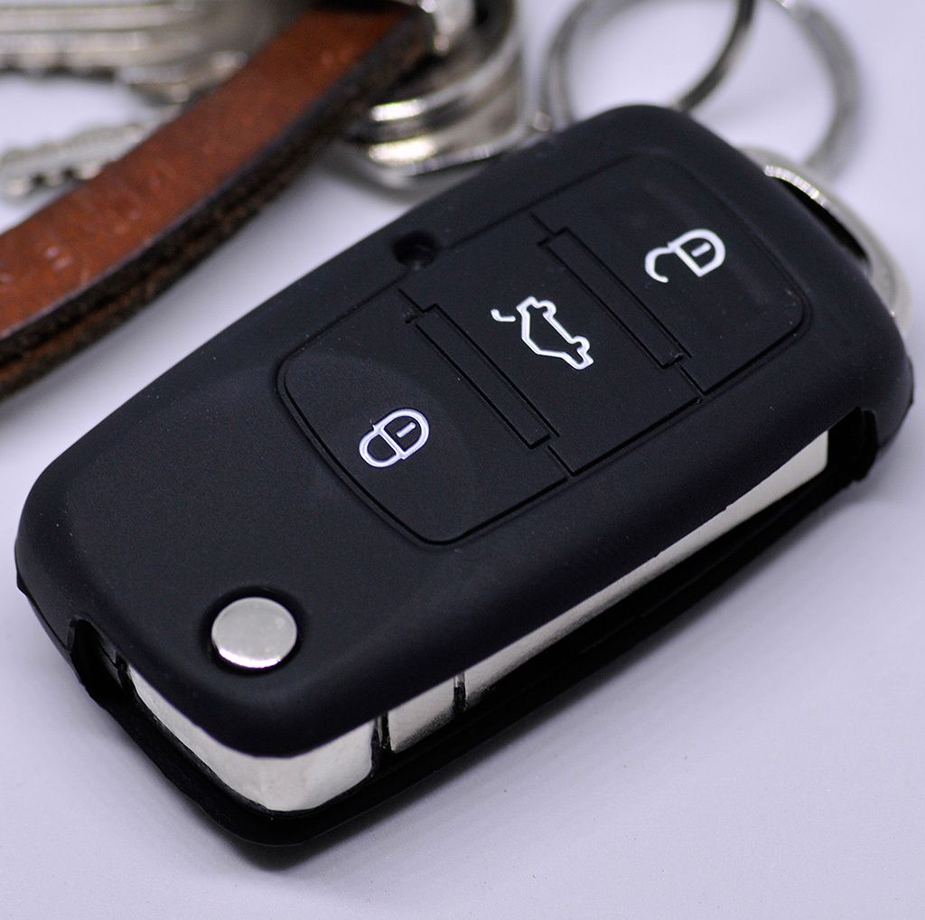 Auto Schlüssel Hülle Silikon Schutz Cover Schwarz Produktbild 