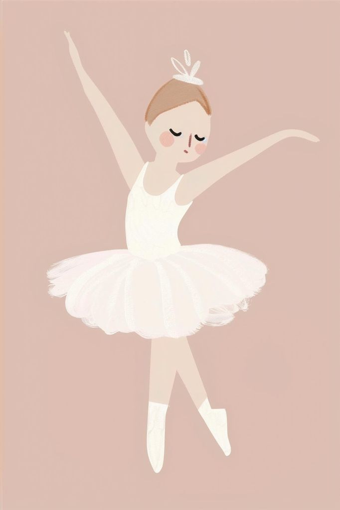 Plakat 20x30cm Muster für Kinder, Mädchen fürs Zimmer - Ballett 4