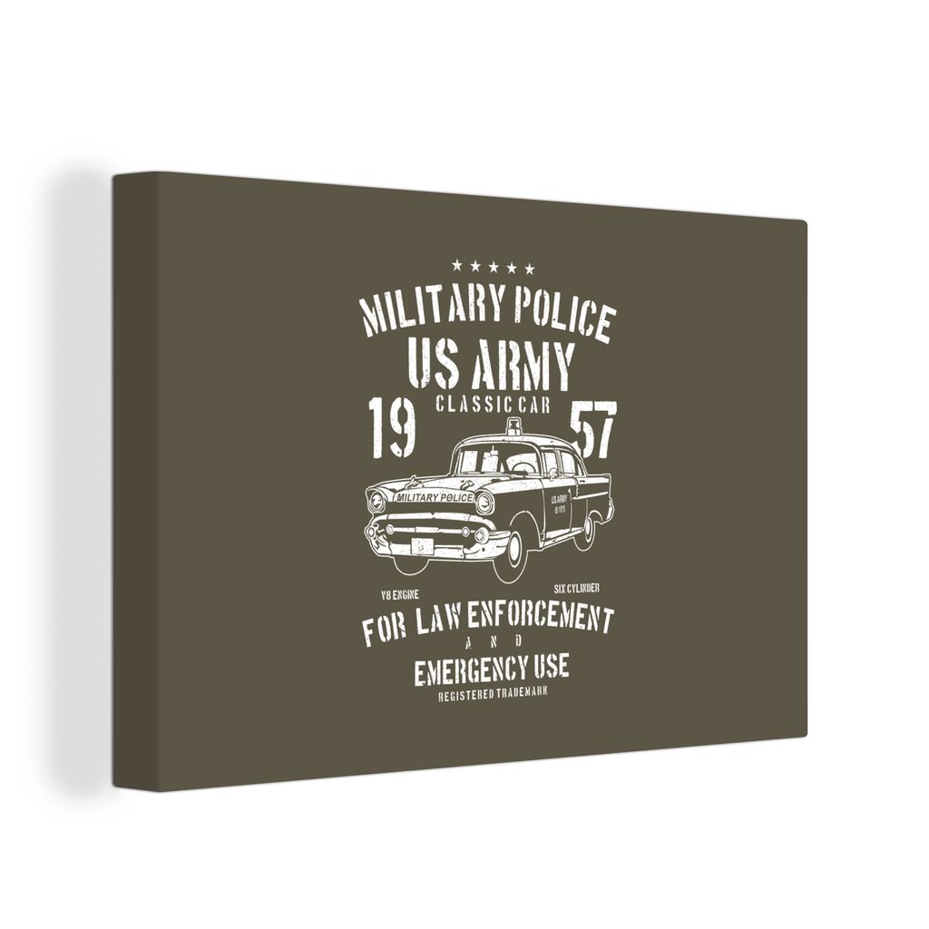 OneMillionCanvasses - Leinwandbilder - 150x100 cm, Mancave - Auto - Oldtimer - Armee, Wandbilder Kunstdruck Wanddekoration