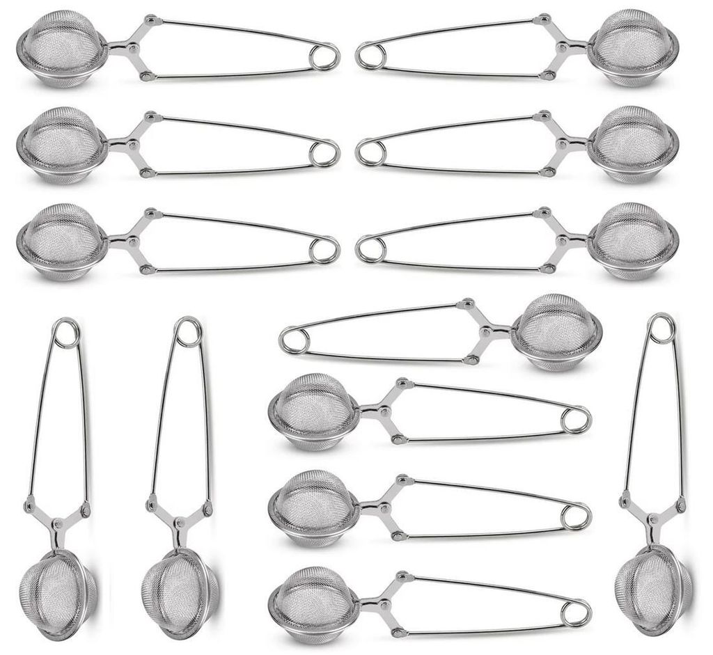 13 Stück Teezange aus Edelstahl, 13er Set Teeklammer für lose Blätter, Tee Ei in Kugelform, Teefilter, Teesieb langlebig & vielseitig, Tassensie...
