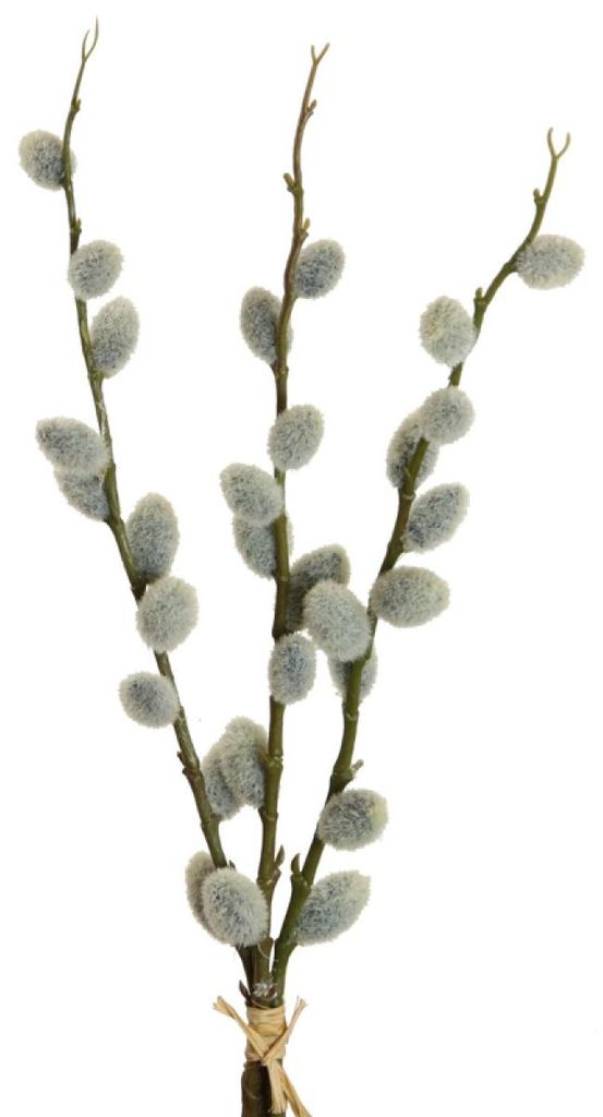 Künstlicher Weidenkätzchen-Bund mit 3 Trieben. 47cm. Palmkätzchen