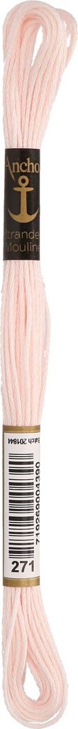 Anchor Sticktwist 4635000-00271 zartrosa Stickgarn, 100 % Baumwolle