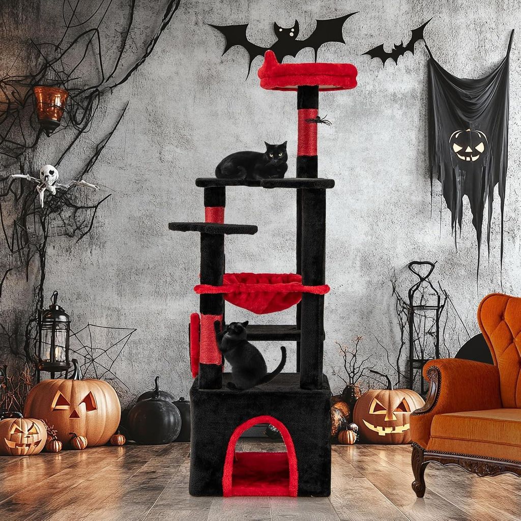 COSTWAY Kraboom, 133 cm hoog, gotisch design, Halloween Productafbeelding 