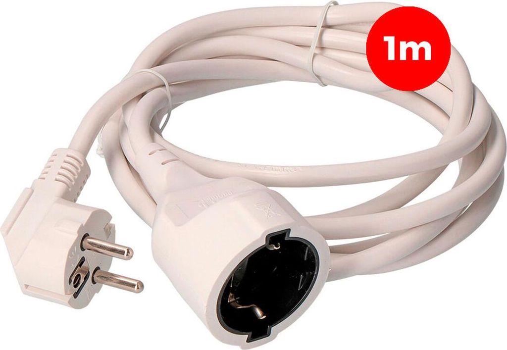 Prodlužovací kabel EDM bílý 1 m 3 x 1,5 mm Obrázek produktu 