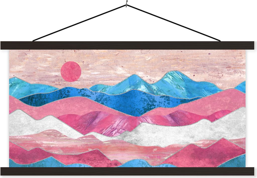 MuchoWow Textilposter Transgender - Marmor - Stolz 90x45 cm mit schwarzem Rahmen - Klemmleisten