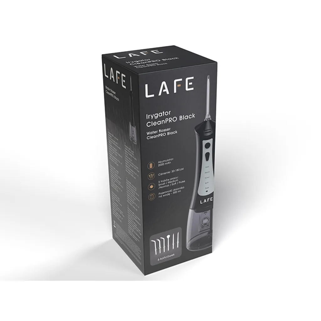 Jet Dentaire Lafe CleanPRO Noir à Jet Pulsé avec Pression Ajustable - 9