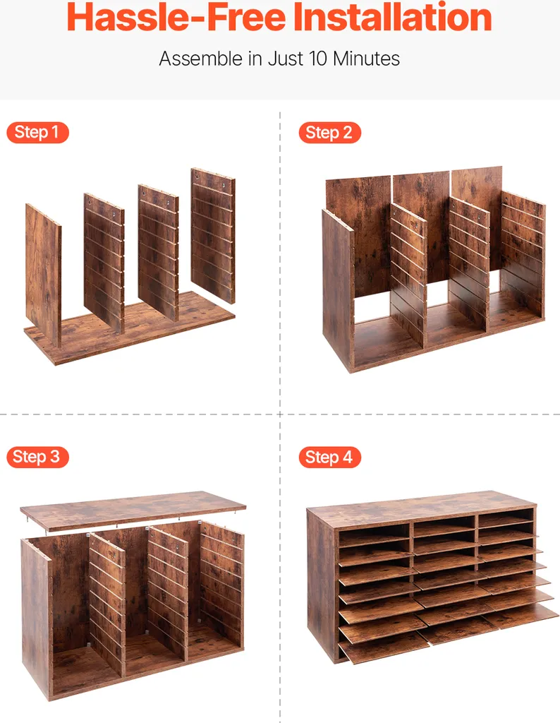Trieur de documents modulable 24 cases en bois pour tri de courrier - 6