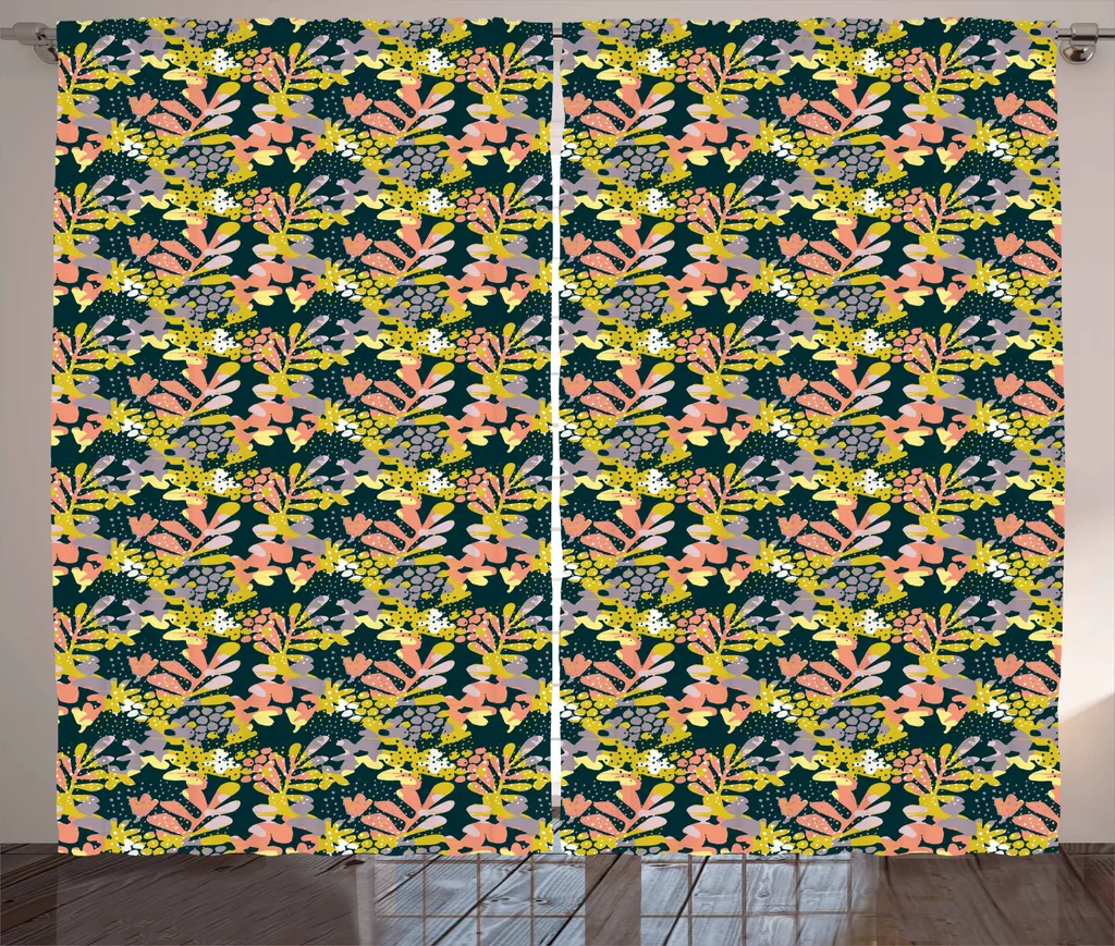 Tenda Rustica ABAKUHAUS Fiori Primaverili 280x175cm per Camera e Soggiorno