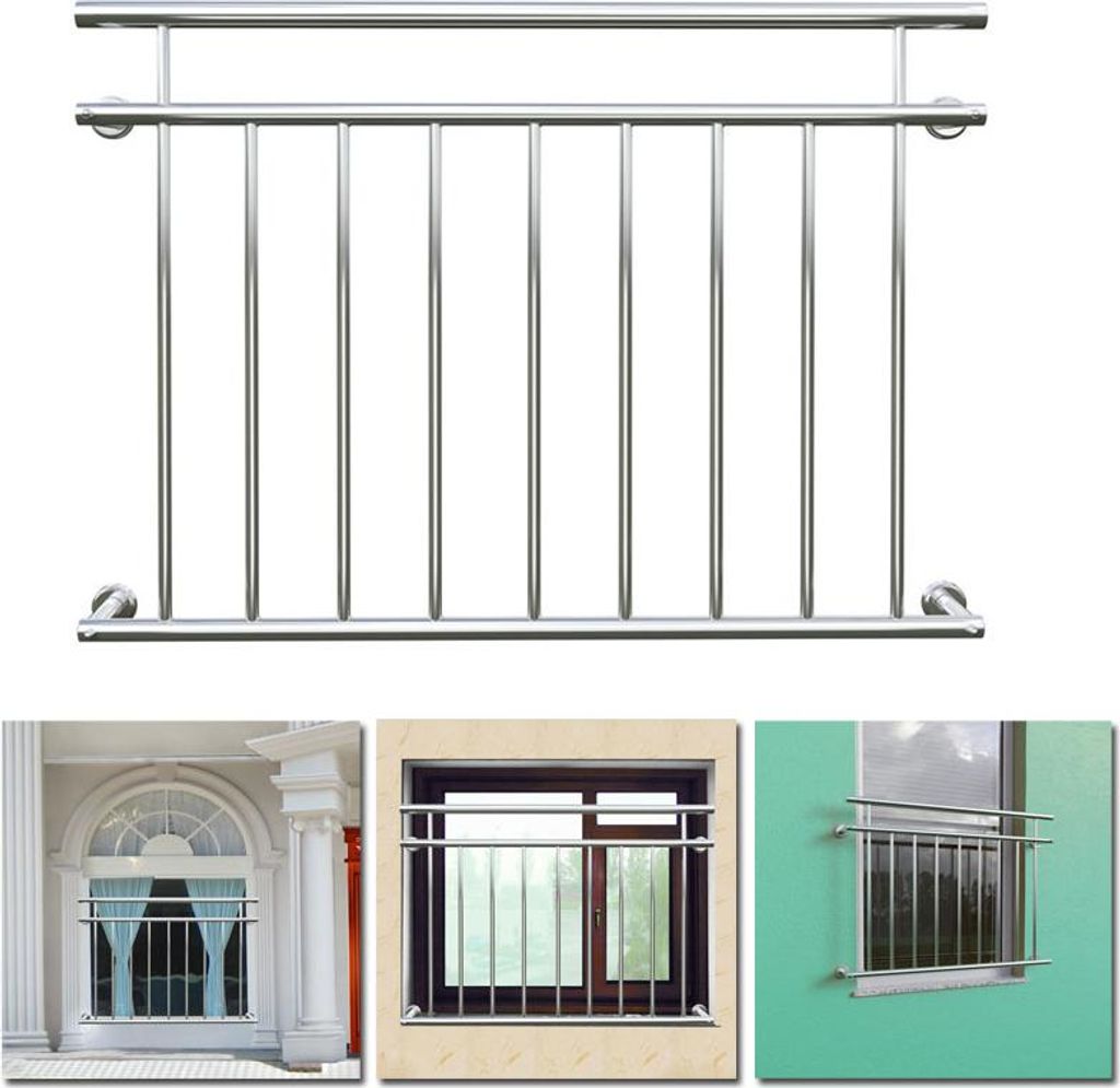 XINZI Garde-corps en inox 128x90cm - Non démontable, monté Image du produit 