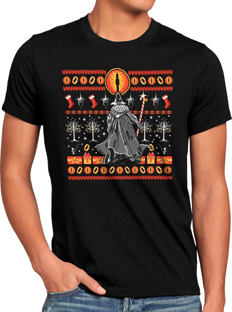 style3 Wizard Christmas Herren T-Shirt xmas weihnachten weihnachtspullover pulli ugly sweater strick