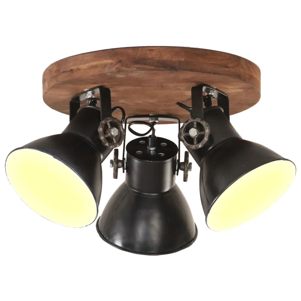 The Living Store Lampada da soffitto stile industriale 25 W Nero 42x27 cm E27