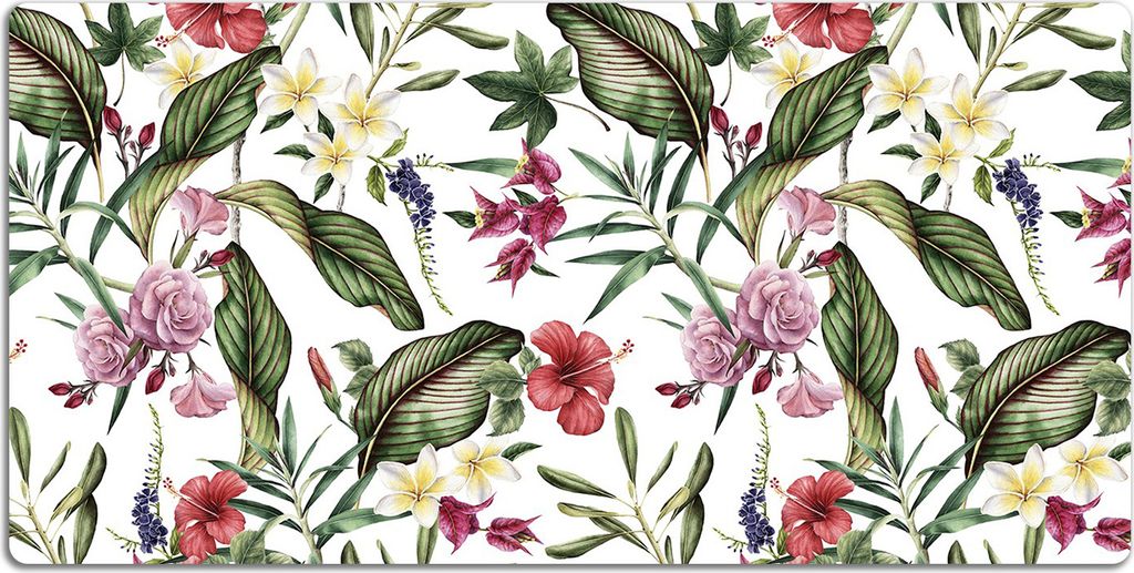 Schreibtischmatte Tischunterlage 90x45 cm Mauspad - Tropische Blumen