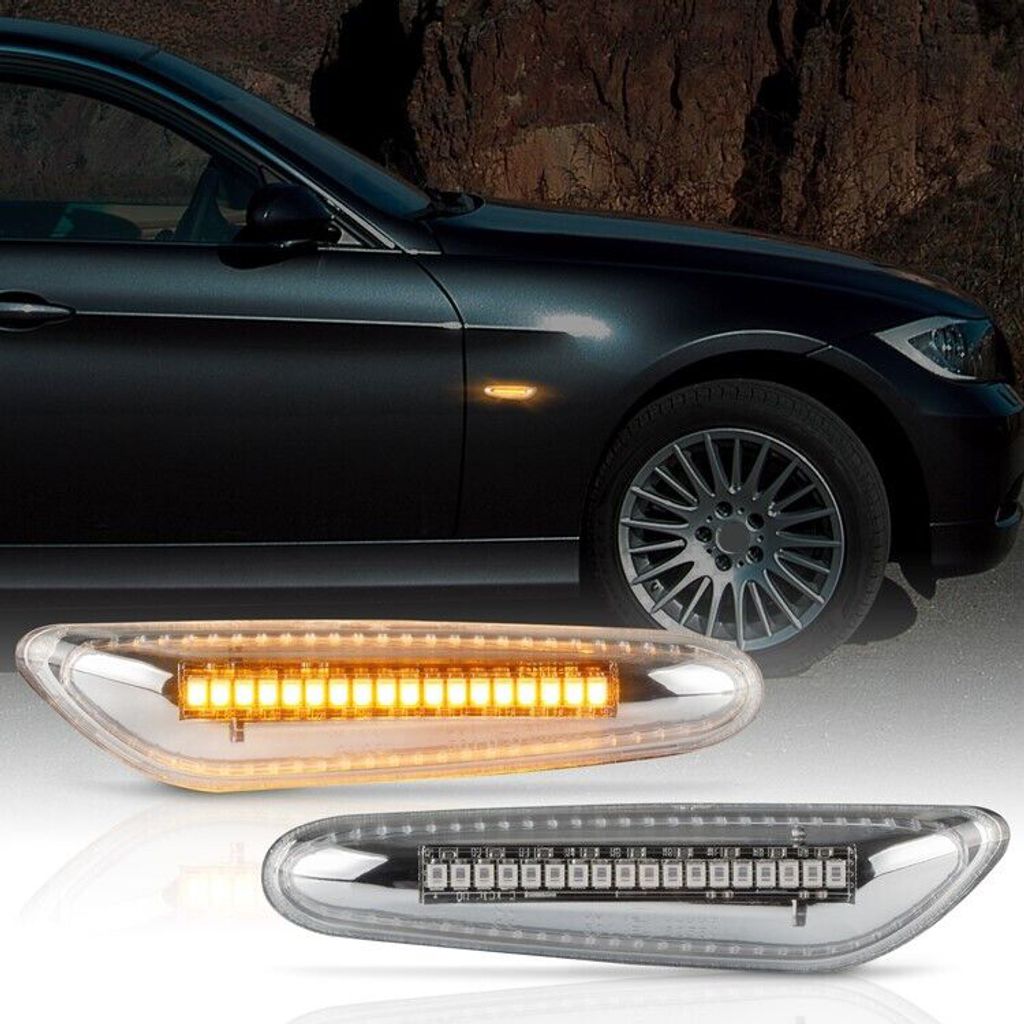 Led Seitenblinker für BMW X1 E84 | X3 E83 | X5 E53 | CHROM KLARGLAS