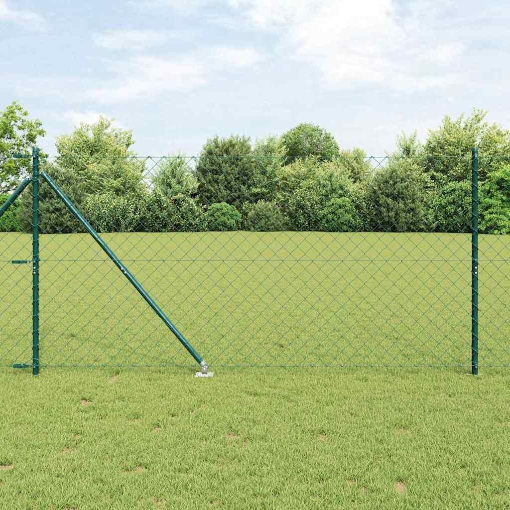 Zaunpfosten Grün 10 x 1,4 m (60 x 60 mm Netz) Stahl und PVC