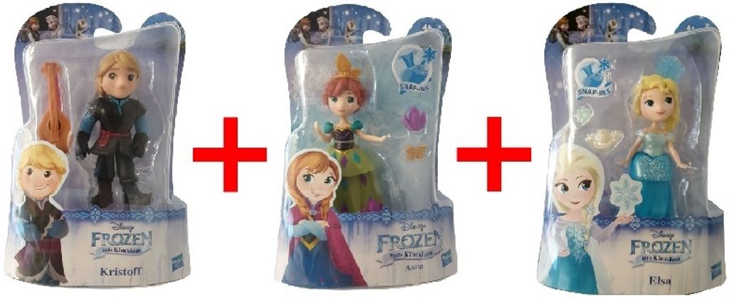 Hasbro Disney Frozen little Kingdom 3er-Set Sammelfiguren mit C1124 Kristoff, C1098 Anna, C1096 Elsa mit passenden Accessoires, Geschenk-Set