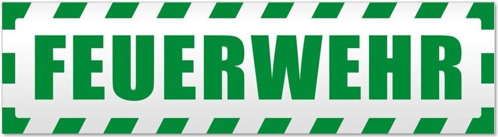Kiwistar - Autoaufkleber - Grün - 20 x 5,3 cm - Feuerwehr Motiv 1 gestreift - Hinweis Aufkleber Sticker für Auto, Kfz, Fahrrad, PKW, LKW