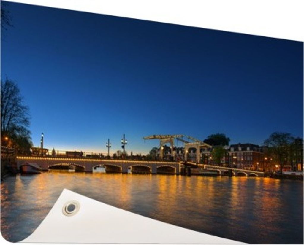 MuchoWow 120x80 cm Outdoor-Poster Gartendeko Sichtschutz Garten Poster für den Garten Amsterdam - Brücke - Wasser