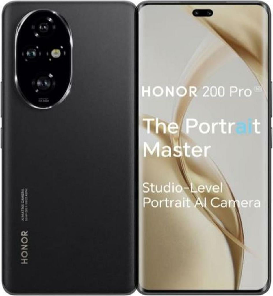 Honor 200 Pro 5G 512 GB Dual-Sim Black Neuwertig Produktbild 