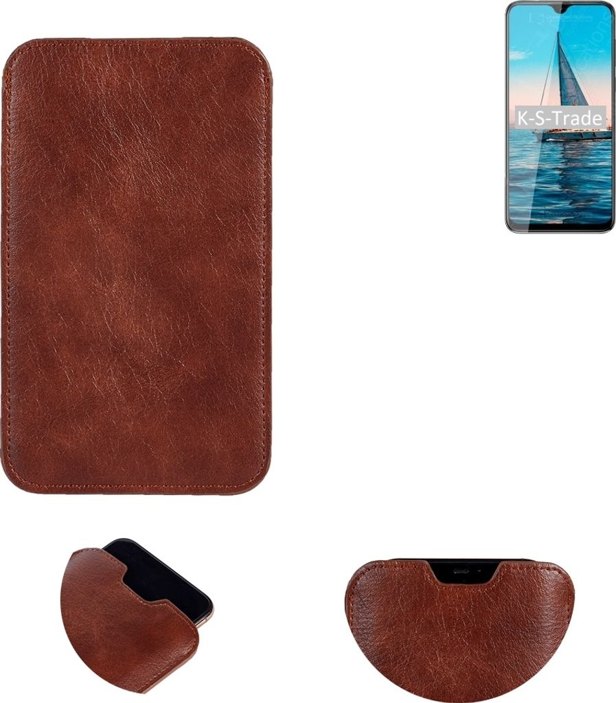K-S-Trade Schutzhülle Handyhülle kompatibel mit Cubot R15 Pro Handytasche Kunstleder Sleeve in braun