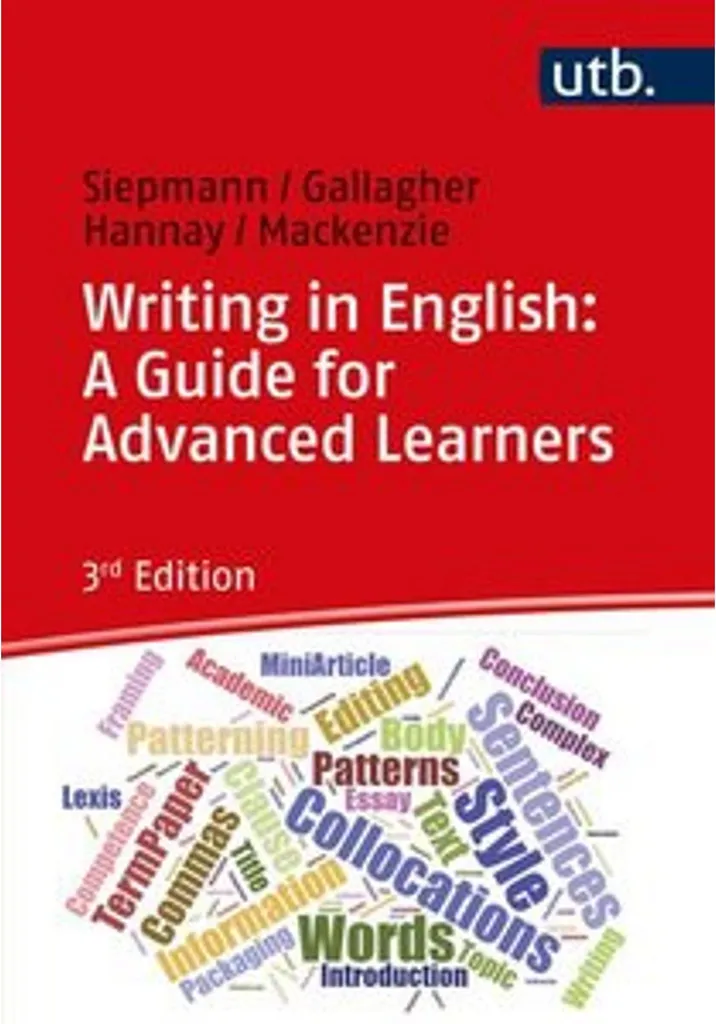 Writing in English A Guide for Advanced Learners Manuel de Rédaction Anglais