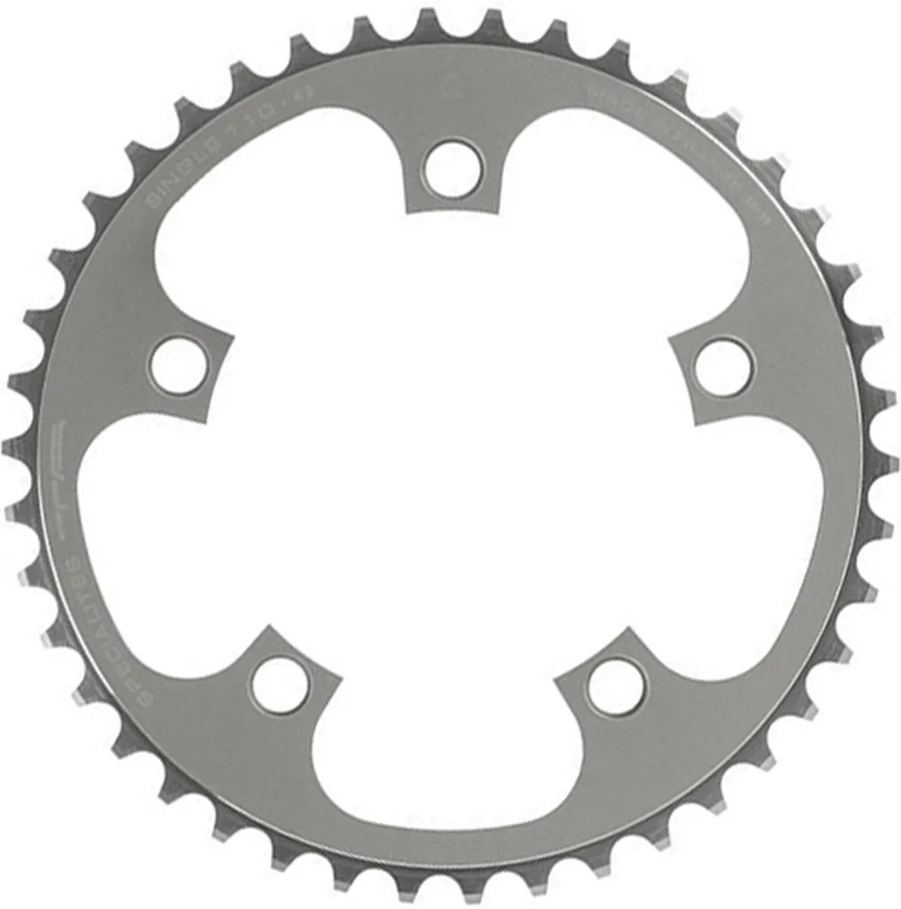 Plateau TA 36 dents argenté Ø110 - Aluminium CNC haute précision route