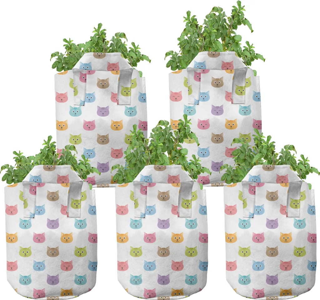 ABAKUHAUS Lot de 5 Pots de Culture pour Chat en Tissu de 5 Gallons